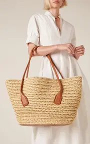 [Bottega Veneta] Medium Arco Crochet Raffia Tote Bag