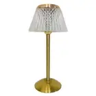 Crystal Table Lamp Metal Base Stepless Dimmable Cordless Desk Lamp Rechargeable