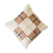 Ivory Brown pin cushion needle pillow handmade quilt patchwork square 4"