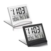 2 Pcs Digital Travel Alarm Clock Foldable LCD Clock with Calendar8561