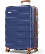 [Vipbox] Luggage Hardshell 28 Inch (3-Years VIP Service) Suitcase Expandable Large Capacity Ultra Durable Polycarbonate Carry on Travel Suitcase with Spinner Wheels, 75 CM Classic Blue