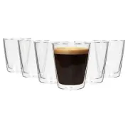 6x 200ml Double-Walled Glasses Set Thermal Insulated Glass Coffee Tea Cup Mug