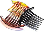 Women's French Twist Combs Plastic Side Hair Comb with Seven Tooth - Set of 6 (3 Colors, Each 2pcs)