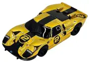 AFX Ford GT40 MKII #2 Mirror Gold Chrome / Black Edition Mega G+ HO Slot Car