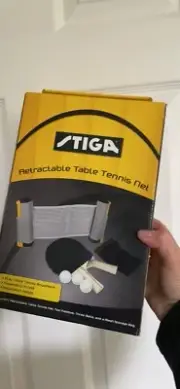STIGA Table Tennis Ping Pong Set Retractable Net 2 Paddles Balls & Storage NEW