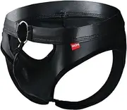 [ONEFIT] Men Patent Leather Holes at Front Crotchless Bikini Briefs Sexy Underwear