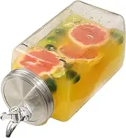 Glass Water Dispenser for Fridge, Drink Dispenser for Fridge 3l Glass Beverage Dispenser with Taplarge Cold Drinks Dispenser for Cold Beverages, Parties, Bars, Restaurants