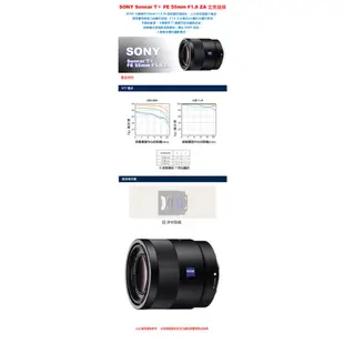 SONY 蔡司 Sonnar T FE 55mm F1.8 ZA 定焦鏡 SEL55F18Z 公司貨