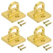 Pad Eye Plate U Hooks, 4 Pack Metal Ceiling Hook Wall Mount Loop, Golden