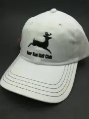 White Baseball Cap (Deer Run Golf Club) Deer Logo hat 100% Cotton