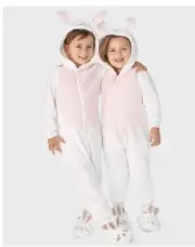 Kids Gymboree Bunny Fleece One-Piece Pajamas Gymmies Costume Size 7/8 M