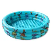 Dinosaur Inflatable Kiddie Pool, Blow Up 3-Ring Round Baby Play Center for In...