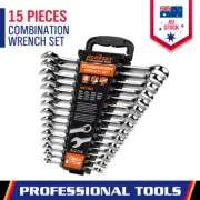 15x Metric Combination Spanner Ring Open End Ended Spanners Combo CRV Universal
