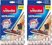 Vileda 1-2 Spray Mop Refill, Pack of 2, 1-2 Spray Mop Head Replacements, Authentic Vileda Mop Head, White