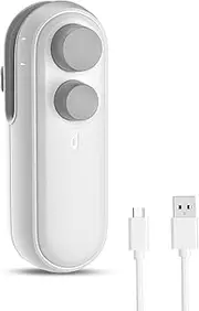AMIR Mini Bag Sealer, [Newest] USB Rechargeable Heat Sealer, 2 in 1 Heat Cutter & Sealer, Handy Chip Bag Resealer, Kitchen Gadget for Snack Cookies Plastic Bags Foods Storage Fresh (White)