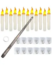 Fresh Fab Finds 12pc Battery Operated Flameless Floating Candle LED Hanging Lights with Remote
