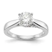 14k White Gold Simulated Diamond Engagement Ring