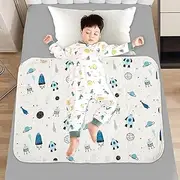 ZONEY 70 cm * 90 cm Potty Training Bed Pads, 5 Layers Material Waterproof Bed Wetting Mattress Protector, Bed Protector for Kids, Toddler Bed Wetting Sheets Mats Washable Fits Children (Space, S)