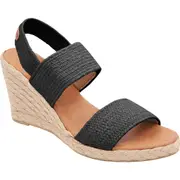 André Assous Allison Espadrille Wedge Sandal in Black at Nordstrom, Size 5