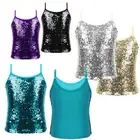 CHICTRY Girls Sparkly Sequined Tank Top Sports Modern Dance Party Vest Top AU