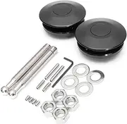 STETION Quick Release Latch License Plate Lock Clip 1.25" Diameter Aluminum Alloy Car Hood Pins Lock Clip Kit for Bumper Hood License Plate 2.44 x 3.93 inch 2 Pack-Black