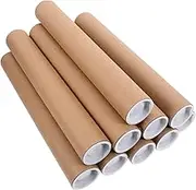 GANAZONO 10Pcs Portable Paper Poster Tube Kraft Mailing Tubes for Safe Artwork Documents Crafts Transport with End Caps