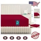 Luxurious 100% Egyptian Cotton King Fitted Sheet | 800 Thread Count, True Red