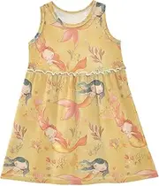[Caihoyu] Toddler Girl Princess Dress Toddler Baby Swing Casual Short Sleeve Dress Summer Active Playwear, Multicolor02, 6 Years