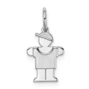 14k White Gold White Mini Boy Hugs Charm