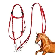 GkgWuxf Nylon Headstalls for Horses - Reins Adjustable Headstall Horse Bridle - Animal Bridle Harness with Snaps, Safety Rein Ranch Rope, Equine Supplies
