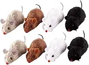 Happyyami 8pcs Plush Clockwork Mouse for Cats Wind Up Rat Model Engaging Pet Plaything Random Colors Durable Cat Clockwork to Stimulate Hunting Instincts Random Color
