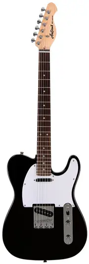 Aria 615 Frontier Series Electric Guitar - Black, Solid Basswood Body, Maple Neck, Rosewood Fingerboard, OS-1 & CS-1 Single Coil Pickups