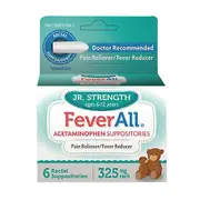 Feverall Suppository Junior,325 mg ,6 Each (Pack of 3)