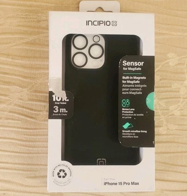 Incipio Sensor Protective MagSafe Case for iPhone 15 Pro Max w/t Lens - Black