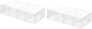 [Healeved] 2Pcs Eyeglass Storage Box Organizer with Multi Compartment Design for Sunglasses and Jewelry Durable Drawer Type Display Case for Home and Shop Use