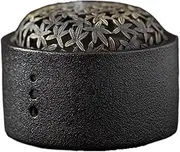 LKLKO Stylish Ceramic Garlic Keeper Ventilated Garlic Holder for Keep Your Garlic Cloves Fresh, Garlic Jar with Lid, Garlic Container for Countertop Display(Black,A)