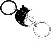 [Zalizr] Couple Gift Keychain Valentines Day Gift Him Her Cat Lover Best Friend Wife Husband Cute Cat Couple Key ring Gift Anniversary Valentines Day Christmas Birthday Gifts