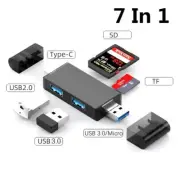 7-in-1 USB 3.0 Card Reader Type-C OTG Adapter for SD TF MicroSD Flash Drive