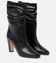 [Manolo Blahnik] Manolo Blahnik Calasso leather ankle boots AU 4 black