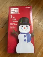 Home Accents Holiday 3.5 ft LED Snowman Airblown Inflatable Christmas Decoration