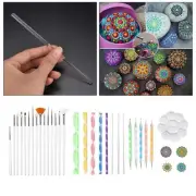 33x Mandala Dotting Painting Tool Pen Stencil Brush Set For Beginner