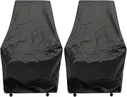 Mellisso 2X Waterproof Chair Cover Outdoor High Back Patio Stacking Furniture Protection