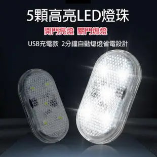 【BONum 博紐】升級版免拉線防水充電車門照地燈2燈組(LED 行車安全 下車照明 迎賓燈 磁控 高亮 車燈)