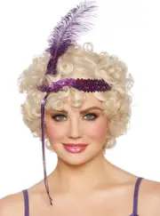 Extra Short Curly Blonde Womens 20s Flapper Costume Wig