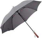 Portable Auto Open Golf Umbrella Windproof Rainproof Stick Umbrella Wooden Hook Handle J Canopy Vented Umbrella for Sun Rain Business Business