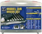 Vallejo Model Air 29 Basic Colours+Airbrush Plastic Case Miniatures