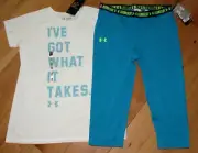 Under Armour I've Got What It Takes top & blue capris leggings NWT girls' XL YXL