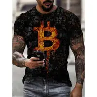 在飛比找ETMall東森購物網優惠-Bitcoin 3D Print Crew Neck Sho