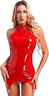 [GRRKDFQ] Women'S Erotic, Chemises & Negligees with Garter Clips Sleeveless Zipper Jumpsuit