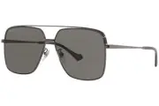 Gucci GG1099SA 001 Sunglasses Men's Ruthenium/Grey Lenses Pilot 61-mm
